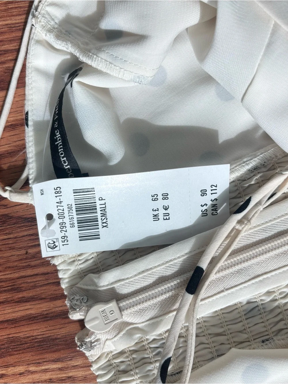 Abercrombie & Fitch Cream Polka Dot Maxi Slip Dress